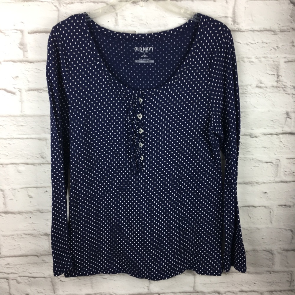 Old navy long sleeves polka dots ruffle large B15